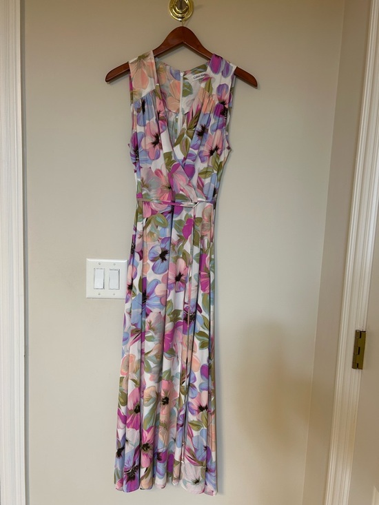 Calvin Klein Dresses & Skirts - Calvin Klein Sleeveless Floral Maxi Dress in Pink, Lavender and Green